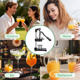 HURMOVAE Cast Iron Juicer Hand Press – Heavy-Duty Manual Juicer & Orange Squeezer For Lemon, Lime, Grapefruit, Pomegranate with Stainless Steel Cup, Easy to Clean, Black