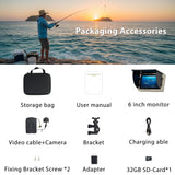 iisquilyx Portable Fish Finder with Underwater Camera: IP68 Waterproof 5 Inch IPS Display for Ice/Lake Fishing &Murky Conditions |Depth Finder for Ice Fishing/Boats/Kayaks with 8ooomAh Battery