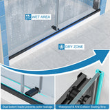 Frameless Shower Door, 56-60" W x 72" H Double Sliding Shower Doors, 1/4" (6mm) Thick Tempered Clear Glass Door with Explosion-Proof Film Nano Coating, Stainless Steel Hardware, Matte Black