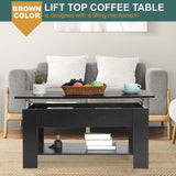 PayLessHere | 39" Lift Top Coffee Table | Black | with Hidden Storage