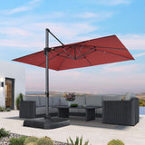 PURPLE LEAF Patio Cantilever Umbrella 10' x 13' Large Space for Pool Terra