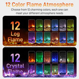 Winado 42" Electric Fireplace, Inserts/Wall Mounted Fireplace Heater with Remote Control, 12 Adjustable Flame Colors, Log & Crystal, 8H Timer for Living Room, Bedroom Inddoor