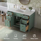 DELUXE LIVING 48" Bathroom Vanity with Sink, Fully Assembled, Sea Green