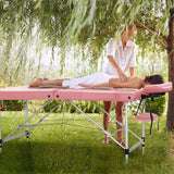 Yaheetech Massage Table with Rolling Stool & Adjustable Salon Chair Aluminum Massage Bed Swivel Stool Waxing Table Physical Therapy Bed