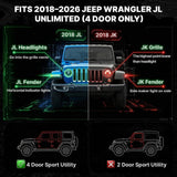 OEDRO 6" Running Boards Two-Stair Fit for 2018-2026 Jeep Wrangler JL 4 Door