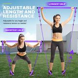 Ayombo Pilates Bar, Pilates Equipment with Adjustable Exercise Bands, Multifunctional Pilates Bar Kit with Resistance Bands for Women,Home Gym Workout Equipment