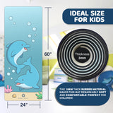 OMFLEX Kids Yoga/Exercise Mats – Premium Non-Slip Mats with Fun Prints for Kids Ages 5-13 –SGS & CE Certified, PVC-Free (Dolphin)
