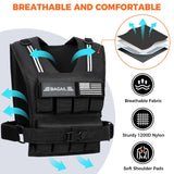 BAGAIL Weighted Vest Men, 20lbs/30lbs/40lbs Adjustable Weighted Vest for Woman with Removable Iron Weights - 40lb