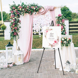 Easel Stand for Sign Folding,63" Portable Metal Easel Stand for Wedding Sign Stand (Black,2 Pack) Rdiorry