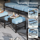 MIXPATIO 6-Piece Patio Conversation Set, Swivel Chairs, Coffee Table, Blue