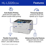 Wireless Compact Digital Color Printer with Laser Quality Output, Duplex Brother
