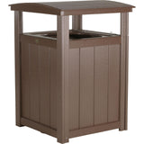 LuxCraft Poly Outdoor Trash Can, Garbage Can Outdoor - Durable All Weather Commercial Trash Can & Residential Outdoor Trash Bin for Patio Pool Park Business and Personal (Chestnut Brown)