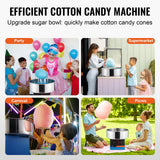 VEVOR Cotton Candy Machine Commercial, 1000W Electric Floss Maker with Stainless Steel Bowl, Sugar Scoop, Storage Drawer, Perfect for Home, Carnival, Kids Birthday, Family Party, Blue