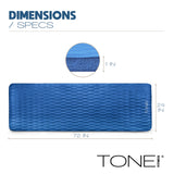 Tone Fitness Premium Extra Thick 1-Inch High Density Exercise Mat with Carry Strap – Non-Slip Workout, Pilates, and Yoga Mat for Home Gym - Color Blue - Mesh Pattern