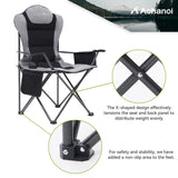 Aohanoi 2 Pack Camping Chairs for Heavy People,Outdoor Folding Camp Chairs for Adults with Cup Holder & Cooler Bag for Outside,Outdoor Lawn Chairs Supports Up to 400lbs