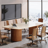 Tribesigns 6.56 ft Conference Table, Large Rectangle Meeting Seminar Table for 8-10 People Long Business Table