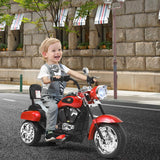 Costzon Kids Motorcycle, 6V Battery Powered Ride on Chopper Motorcycle w/Horn, Headlight, 3-Wheel Stable Ride on Toys, Electric Toddler Motorcycle for Kids Boys Girls Gift (Red)