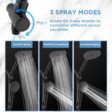 MakeFit Dual Filtered Rain Shower Head Combo, High Pressure Handheld Shower Head with Adjustable Bar - Rainfall Shower Head And Showerhead with Filter for Hard Water - Removes Chlorine