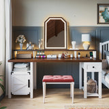 Computer Desk with Drawers,23" D Home Office Desk with Storage,Wooden Desk with Monitor Stand