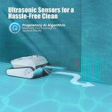 AIRROBO Pool Vacuum for Inground Pools, Smart Navigation Pool Cleaner Robot, Wall Climbing Pool Cleaner (White)
