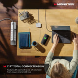 Monster Power Vertex Surge Protector with Detachable USB Power Strip (White, Power Vertex XL)