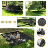 YCD Oversized rain Rope tarp and Camping Hammock with Mosquito net, Portable Single Double Hammock with Tree Strap Hammock Set for Camping, Backpacking hikes, Outdoor Backyard（Black）
