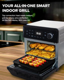 Nuwave 2026 Air Fryer Oven & Grill Comb, Plug-in Powered Grill Plate for True Char Flavor & Marks, 2-Layer Glass Door, Cooler Exterior, 150 Presets, Temp Probe, 500°F, Stainless Steel, 700/1500/1800W