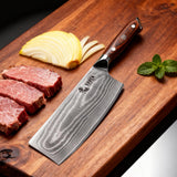 SODEN 7 Inch Cleaver Knife - VG-10 Damascus Steel Professional Meat Cleaver & Butcher Knife, Razor Sharp Heavy Duty Chopper with Ergonomic Handle, for Chef & Home Kitchen