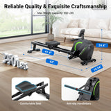 Dripex Rowing Machines for Home, Upgraded Rowing Machine Max 350 LBS, Magnetic Rower with 16 Levels of Workout Resistance, Dual Slide Rail, App Supported, LCD Monitor, Row Machine for Gym Exercise