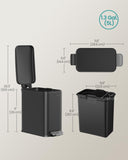 Bathroom Trash Can, 1.3 Gallon (5 L) Small Trash Bin with Lid, Slim for Small Spaces