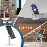 Mount-It! Universal Tablet Countertop Stand, Secure Kiosk Mount, White