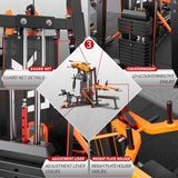 XGSW Multi-Function Home Gym Workout Station, Featuring a Pulley System, arm Trainer, and Leg Trainer for Full-Body Workouts. (L03-3【154LBS】 Fitness Station+Cast lron 220LBS)