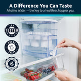 Invigorated Water - Alkaline Countertop Water Filter Dispenser, Large 53-Cup Capacity, Mineralized Alkaline Water, BPA-Free, 96 Gallons/Filter (White, 3 Filters Included)