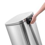 50L/13Gal Heavy Duty Hands-Free Stainless Steel Commercial/Kitchen Step Trash Can, Fingerprint-Resistant Soft Close Lid QUALIAZERO