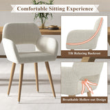 Home Office Desk Chair, Corduroy Vanity Chair 2PCS for Teen Girls, Beige