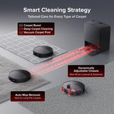 roborock Saros 20 Robot Vacuum and Mop, 3.46 in Double-Layer Threshold, 36,000 Pa, 3.14’’ Ultra Slim, Zero-Tangling for Pet Hair, 212°F Hot Water Wash, AI Powered Smart Cleaning for Carpet, Black