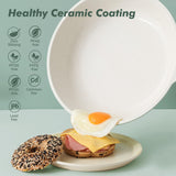 SENSARTE Nonstick Ceramic Frying Pan with Lid 8 Inch Small Omelette Pan Skillet, Free of Intentionally Added PFAS/PTFE Non-toxic Chef's Pan Induction Compatible Pan, Heat Resistant Handle, Mint Green