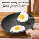 Roomena 8 inch Nonstick Frying Pan Skillet, Non Stick Granite Fry Pans, Omelette Pan, Egg Frying Pan with Heat-Resistant Handle