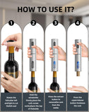 Newise Rechargeable Electric Wine Gift Set: Wine Opener, Aerator, Vacuum Stoppers & Foil Cutter - Wine Lovers Gifts for Women Men - Christmas & White Elephant Gifts