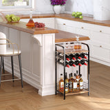 mall Liquor Bottle Holder with 8-Bottle Wine Rack Mini Wine Bar Cabinet Corner Whiskey Display Shelf Bosimeca