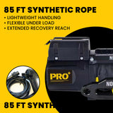Novawinch Pro Plus 12,500 lb Electric Winch - IP68 Sealed Series Wound Motor, 85 ft Synthetic Rope, 171:1 Gear Ratio - 12 Volt Truck, Trailer, Off-Road Recovery Applications