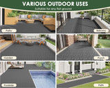 Mapleyard 432 PCS Plastic Interlocking Deck Patio Tiles - 12" x 12" Anti-Slip Waterproof Outdoor Flooring, Balcony Floor Decking for Poolside & Backyard, All Weather Use, Grey, Stone