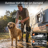 TURBRO Rotorua RV Tankless Water Heater 65,000 BTU, On-Demand Propane Hot Water with Shower Head, 12V DC, High-Altitude Ready, Intelligent Constant Temperature, CSA Certified, for Whole Family Use