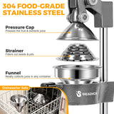 Shcazhcx Heavy Duty Cast Iron Pomegranate & Citrus Juicer, Extra Powerful Manual Hand Press, High Yield Lemon Orange Squeezer with Stainless Steel Cup, Commercial Grade Juice Press