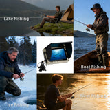 iisquilyx Portable Fish Finder with Underwater Camera: IP68 Waterproof 5 Inch IPS Display for Ice/Lake Fishing &Murky Conditions |Depth Finder for Ice Fishing/Boats/Kayaks with 8ooomAh Battery