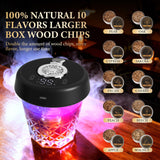 Electric Whiskey Smoker Kit with 7 Light Modes,Rechargeable Cocktail Smoker with 10 Natural Wood Chips,Food-Grade Stainless Steel Ice Cubes & Mold