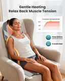 Snailax Shiatsu Back Massager with Heat,Full Back Massager for Pain Relief Deep Tissue,Longer Massage Chair Pad,Back Kneading Shiatsu or Rolling Massage for Chair