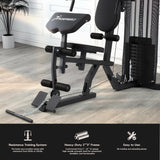 RUNFREELY All-in-one Weight Machine for Home Gym,Multifunction Workout Station Equipment with 150LBS Weights Stack, Gym Equipment for Men and Women RUNFREELY