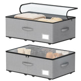 EE-RoomWorld Under Bed Storage with Wheels, No Assemble Required 12 inches height Under Bed Storage bins,Large capacity Rolling Underbed Shoe Storage containers，dorm underbed storage drawers