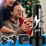 Standing Punching Bag for Adults with Pump and Gloves, 69'' Kick Boxing Bag with Stand Inflatable Freestanding Heavy Bag Kicking Bag for Training MMA Muay Thai Fitness YORWHIN